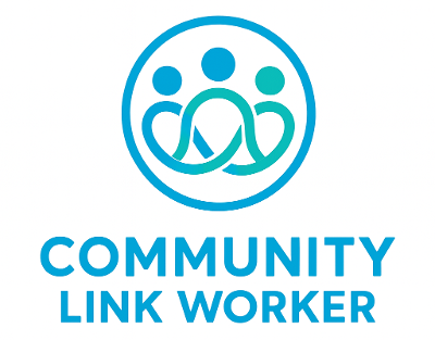 Community Link Worker Logo which is an icon of three people interlinked